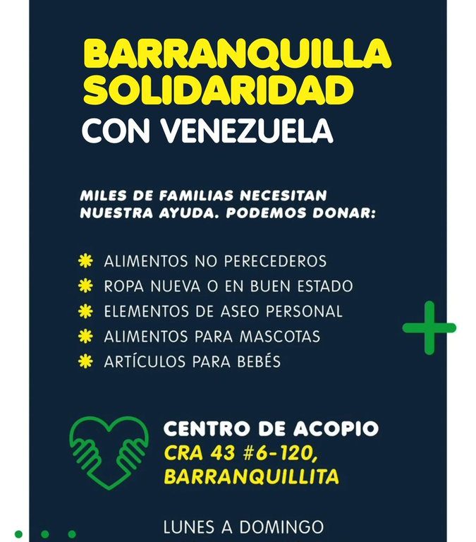 Alcalde Char habilita centro de acopio de ayudas para afectados por terremoto en Venezuela